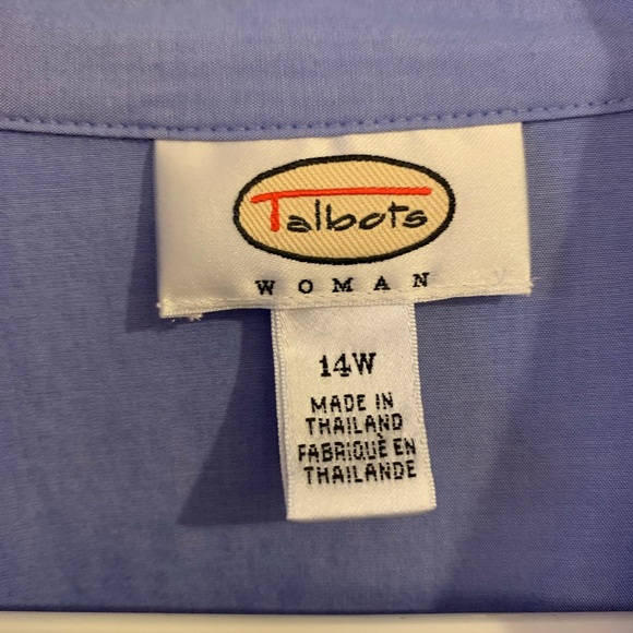 Talbots Blue Casual Button Down Shirt - size 14W - Picture 2 of 7
